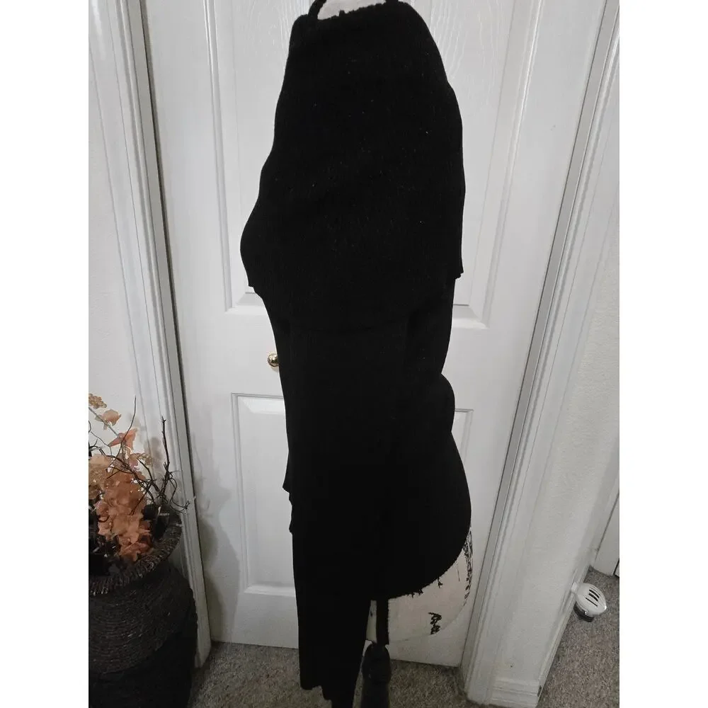 Intempo Off The Shoulder Black Sparkle Long Sleeve Top Size L